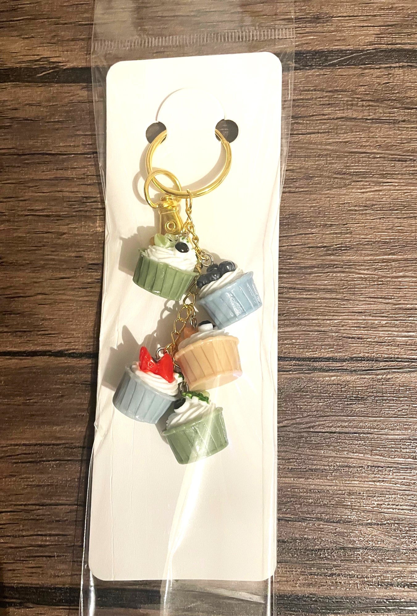 Love Cupcakes Gold Bag Charm