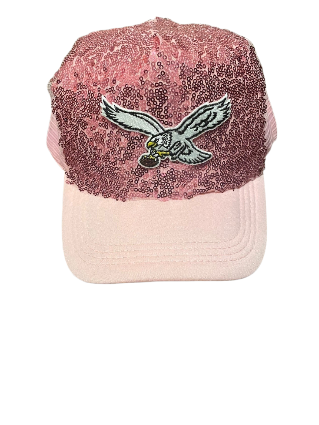 Eagles Pink Sequin Hat with Large Bird Logo
