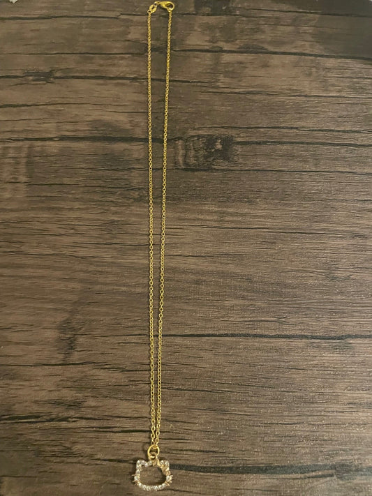 Hello Kitty White Rhinestone Charm Necklace