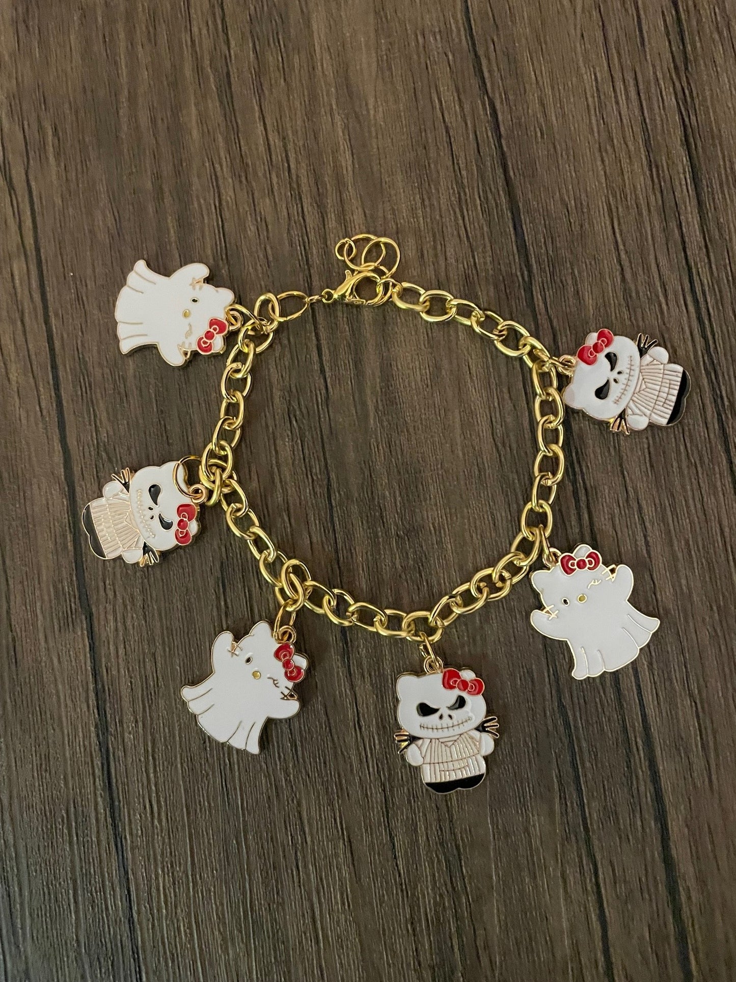 Hello Kitty White Ghost Halloween Charm Bracelet