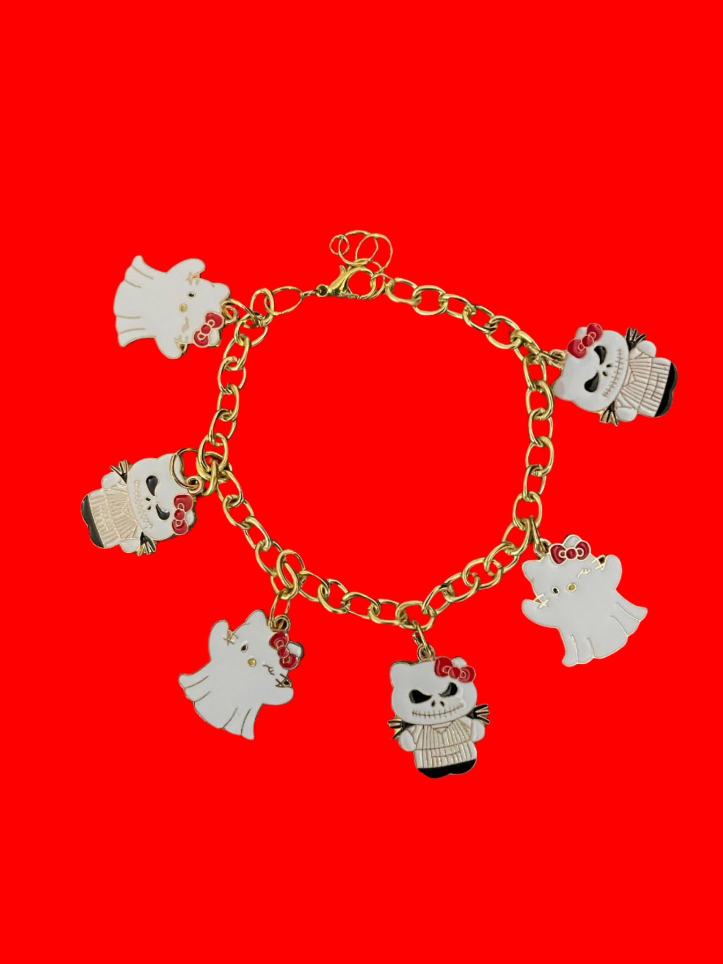 Hello Kitty White Ghost Halloween Charm Bracelet