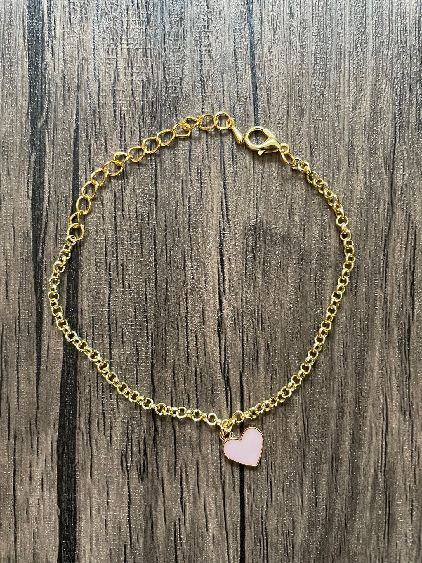 Pink Heart Charm Bracelet