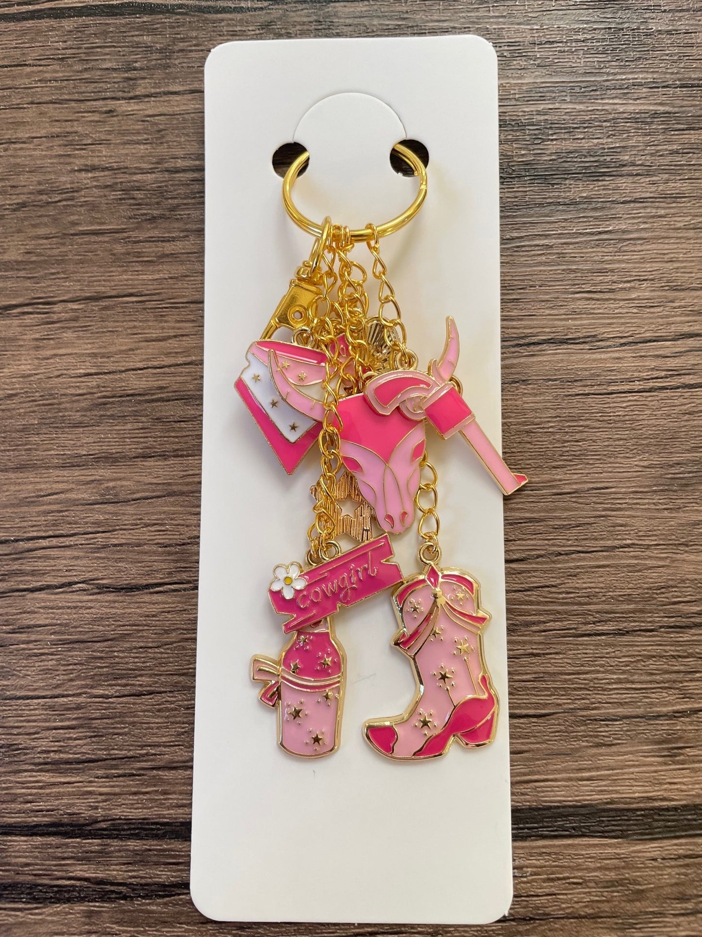Love Pink Western Gold Bag Charm
