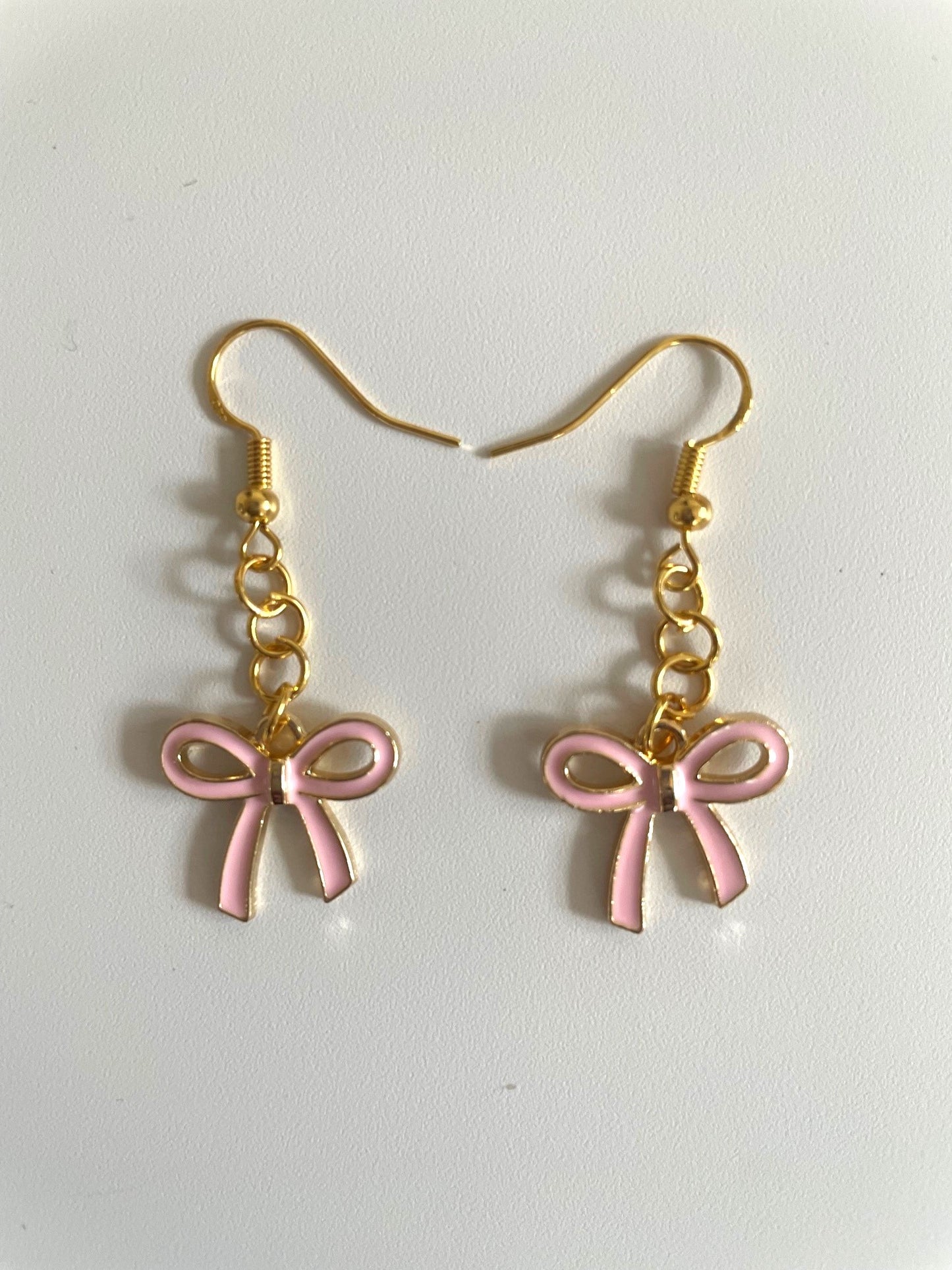 Small Pink Bow Earrings