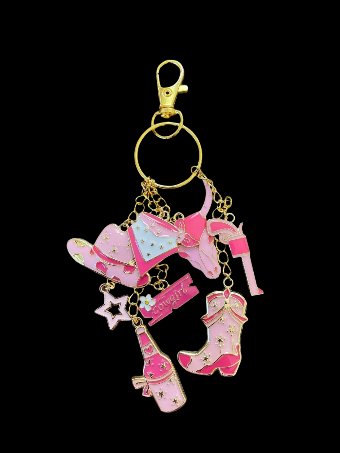 Love Pink Western Gold Bag Charm