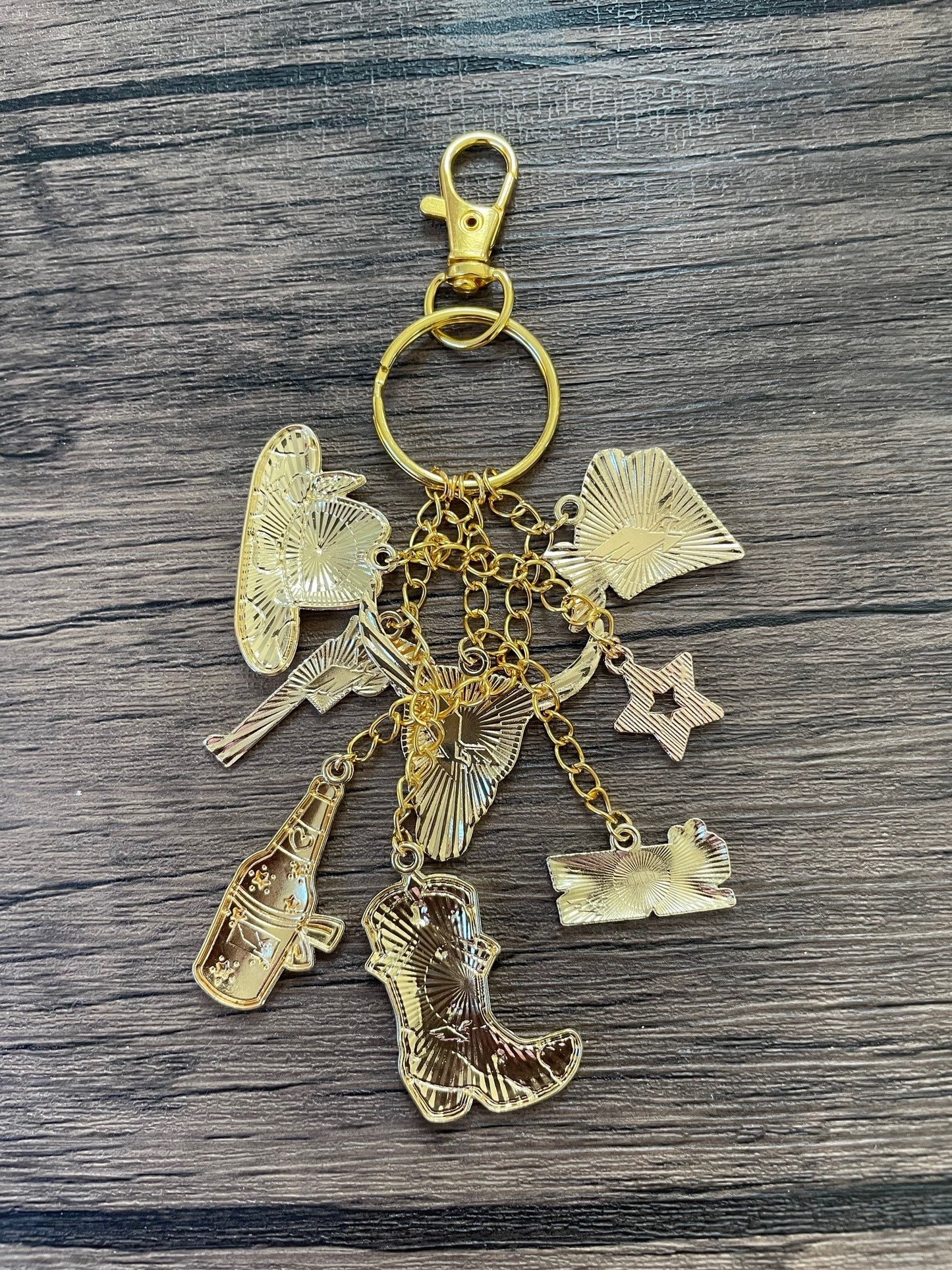 Love Pink Western Gold Bag Charm