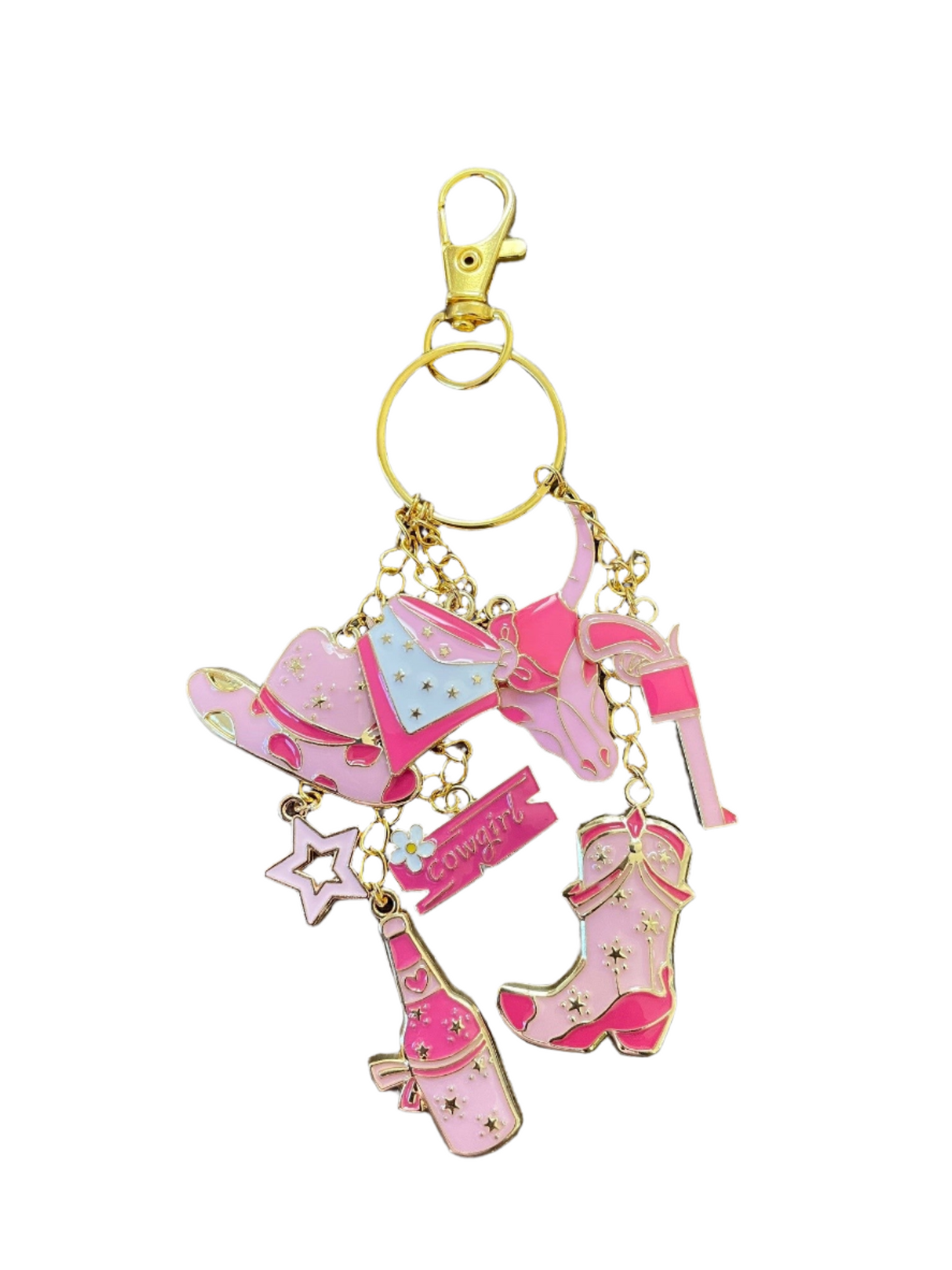 Love Pink Western Gold Bag Charm