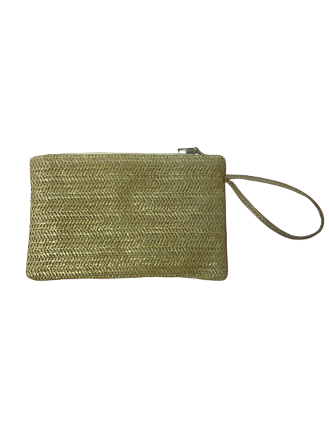 Rhinestone Heart Straw Bohemian Wristlet