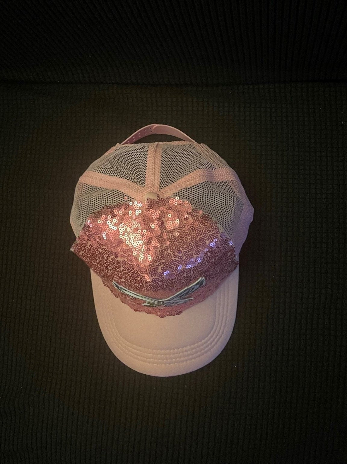 Eagles Pink Sequin Hat with Large Bird Logo