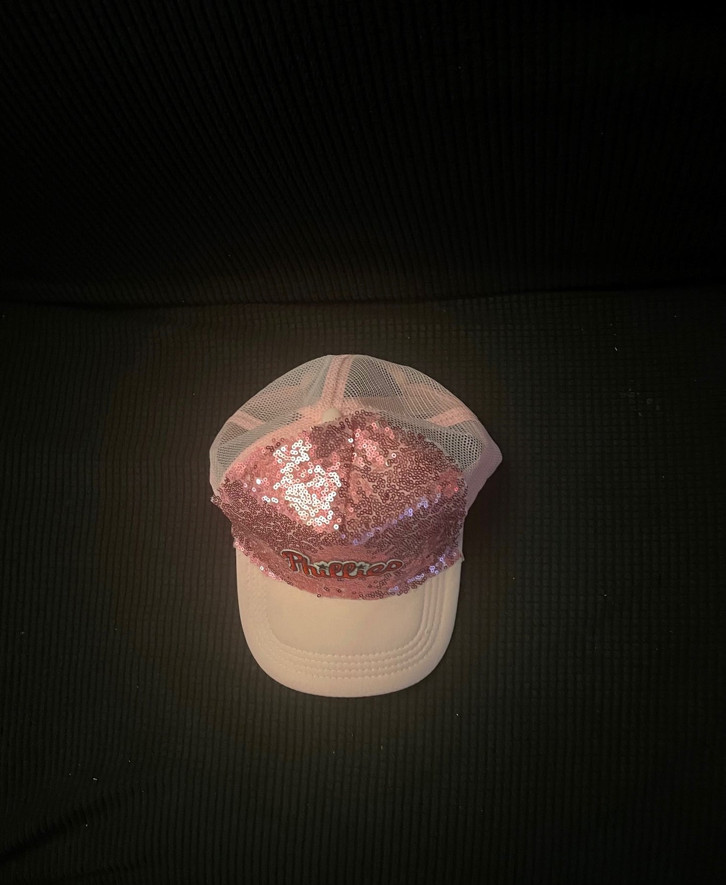 Phillies Pink Sequin Hat with Word Logo