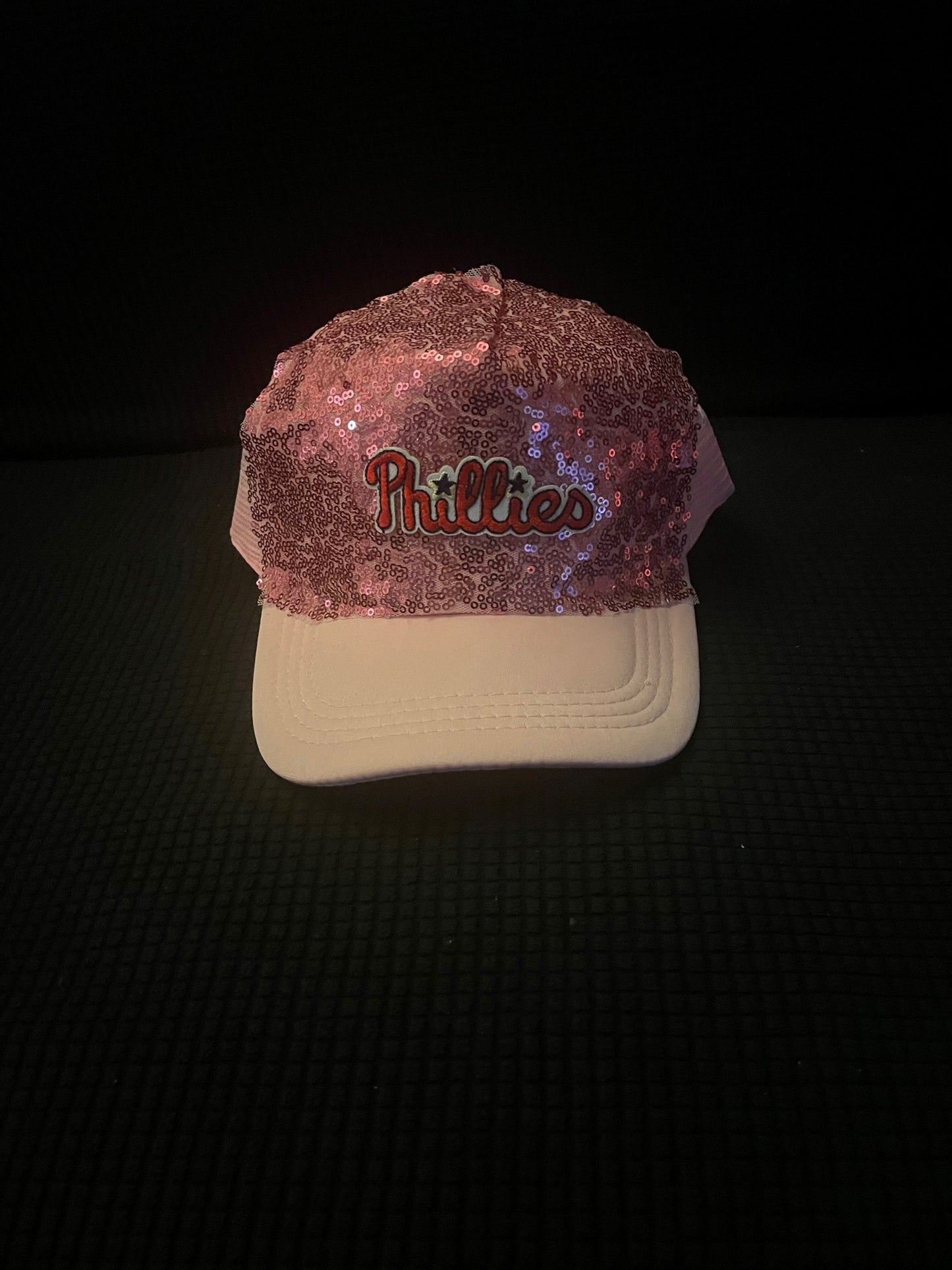 Phillies Pink Sequin Hat with Word Logo