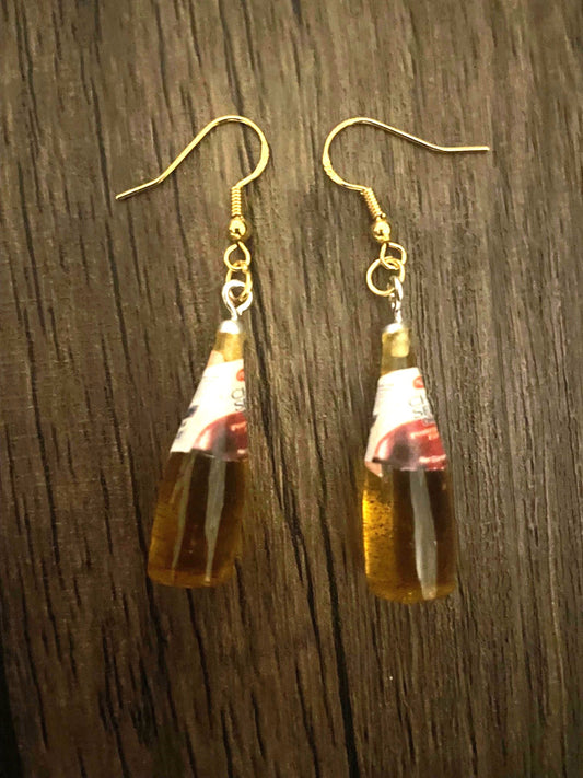 Love Chia Seeds Amber Bottle Earrings