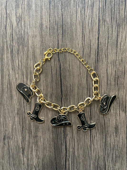 Black Western Charm Bracelet