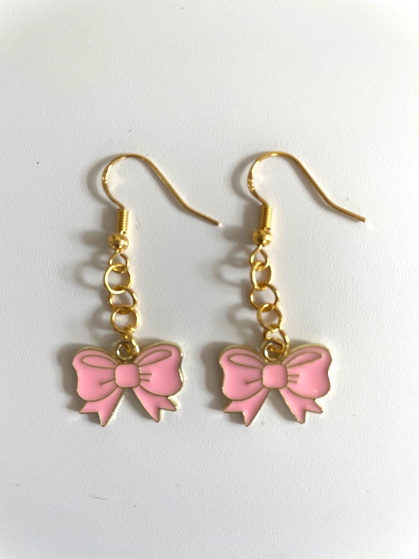 Dark Pink Bow Earrings