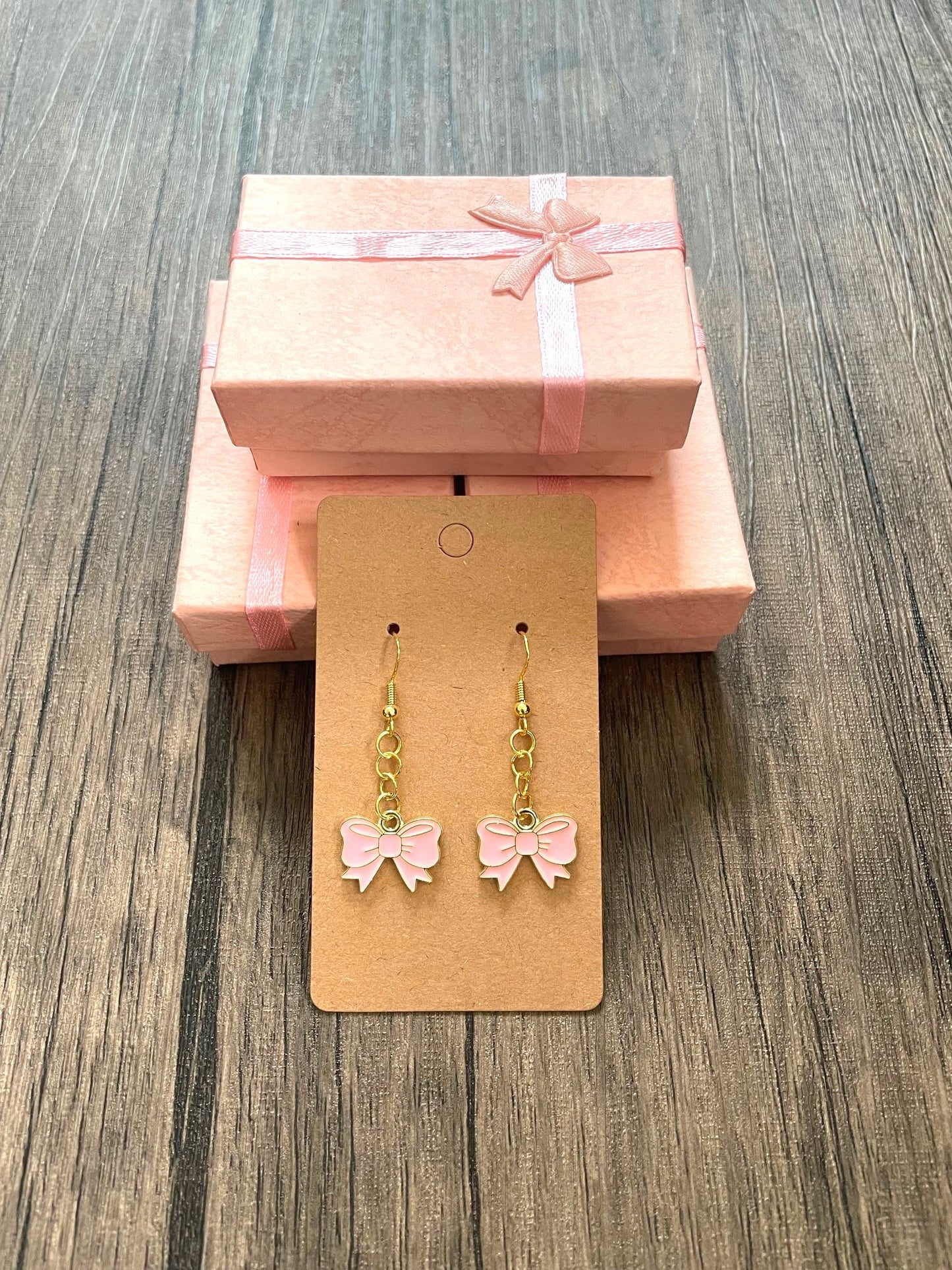 Dark Pink Bow Earrings
