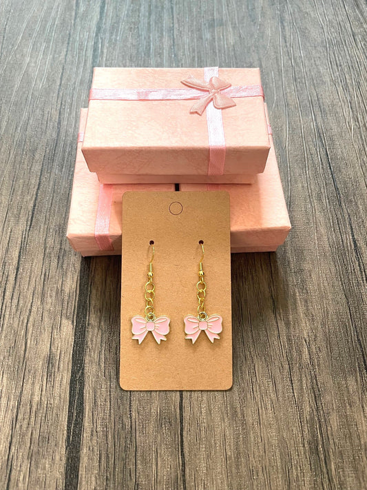 Dark Pink Bow Earrings