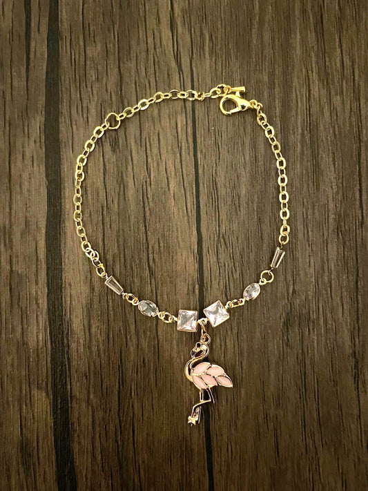 Pink Flamingo Charm Bracelet
