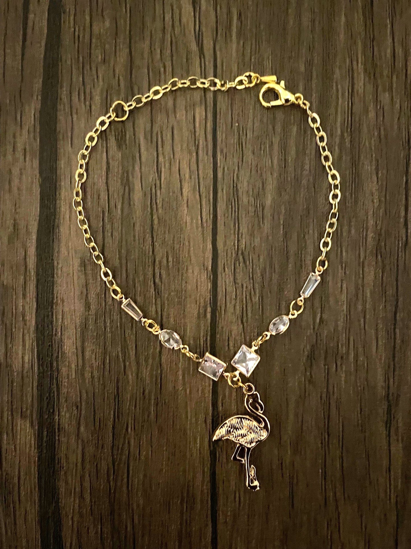 Pink Flamingo Earrings, Necklace, and Charm Bracelet 3-Piece Set