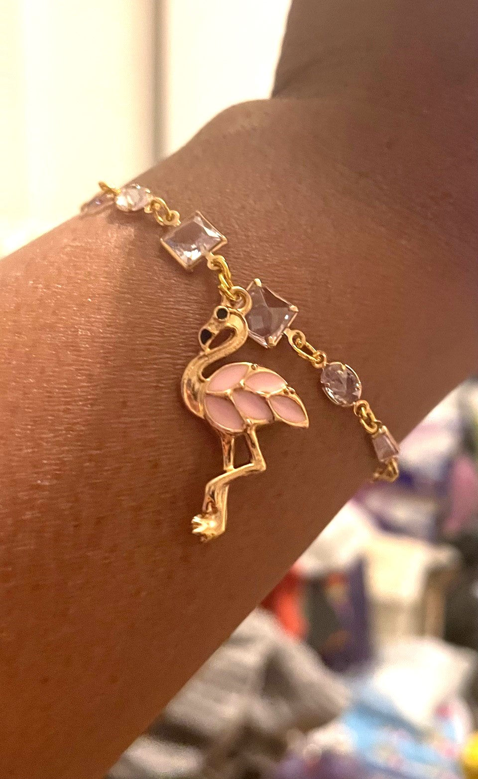 Pink Flamingo Earrings, Necklace, and Charm Bracelet 3-Piece Set