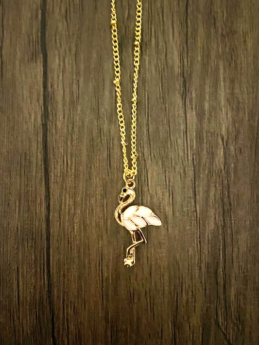 Pink Flamingo Charm Necklace