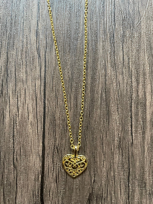 Gold Heart Charm Necklace