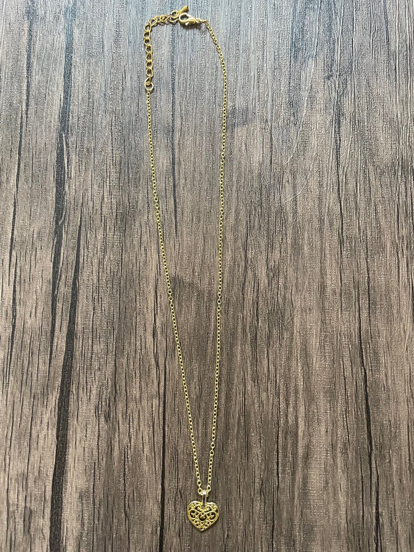 Gold Heart Charm Necklace