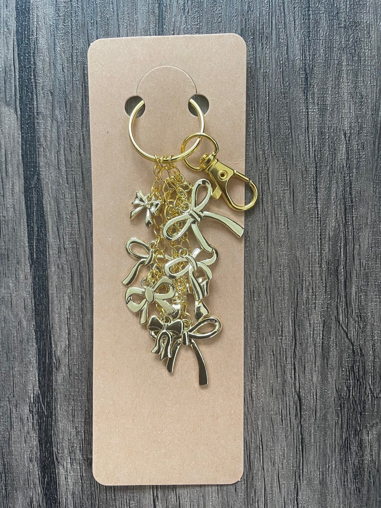 Love Bows Gold Bag Charm