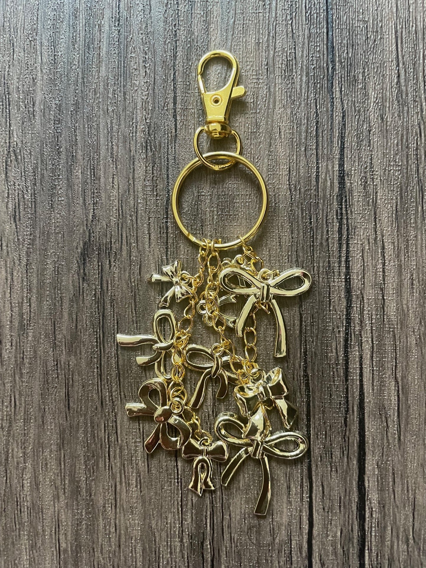 Love Bows Gold Bag Charm