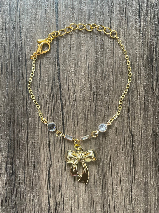Love Bows Gold Charm Bracelet