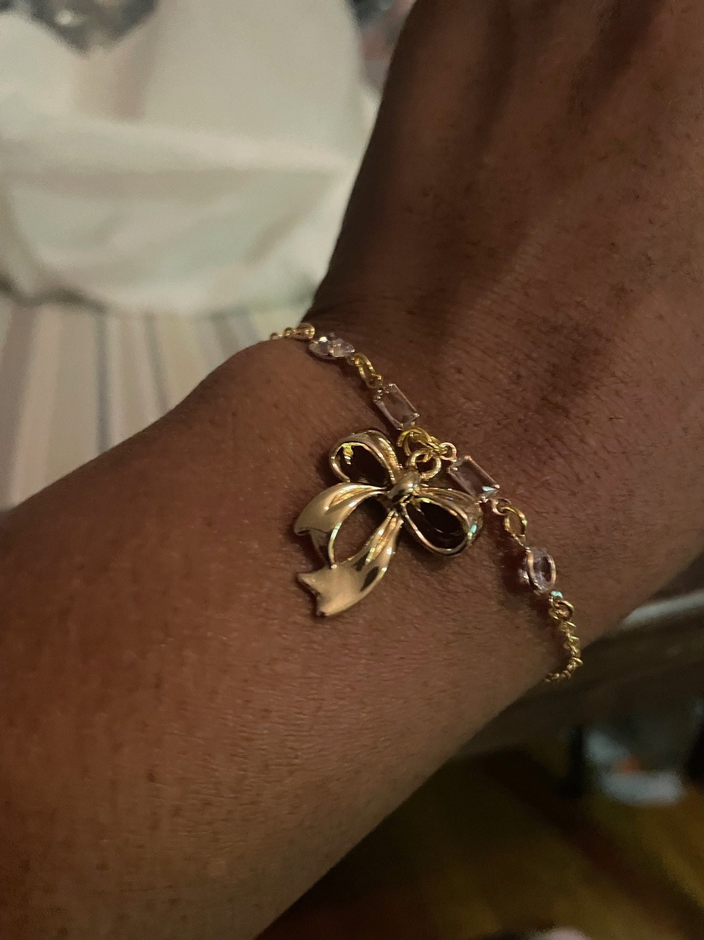 Love Bows Gold Charm Bracelet