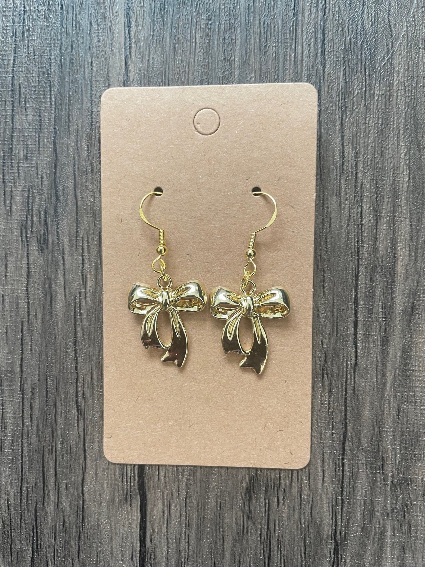 Love Bows Medium Gold Charm Earrings