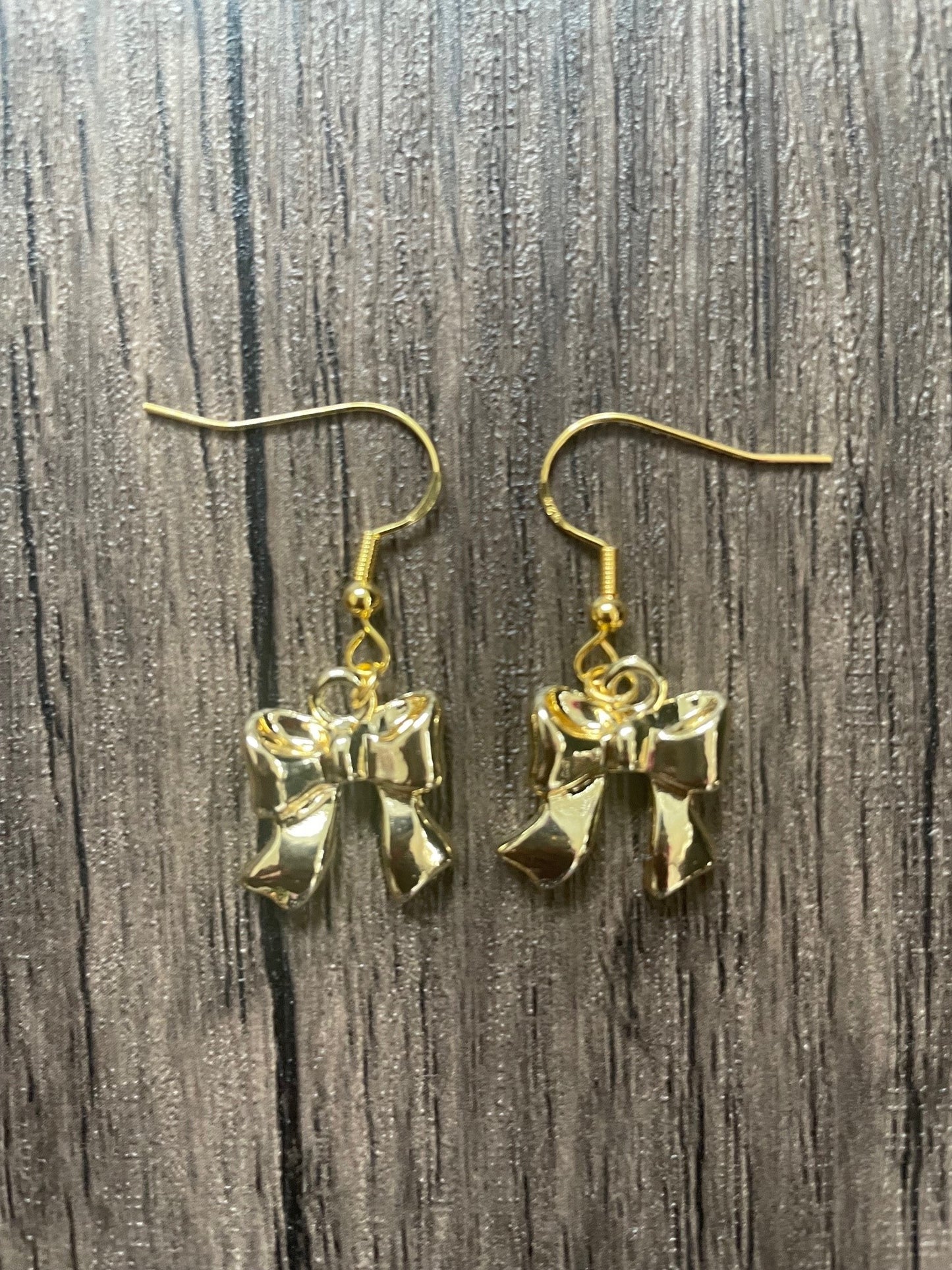 Love Bows Small Gold Charm Earrings