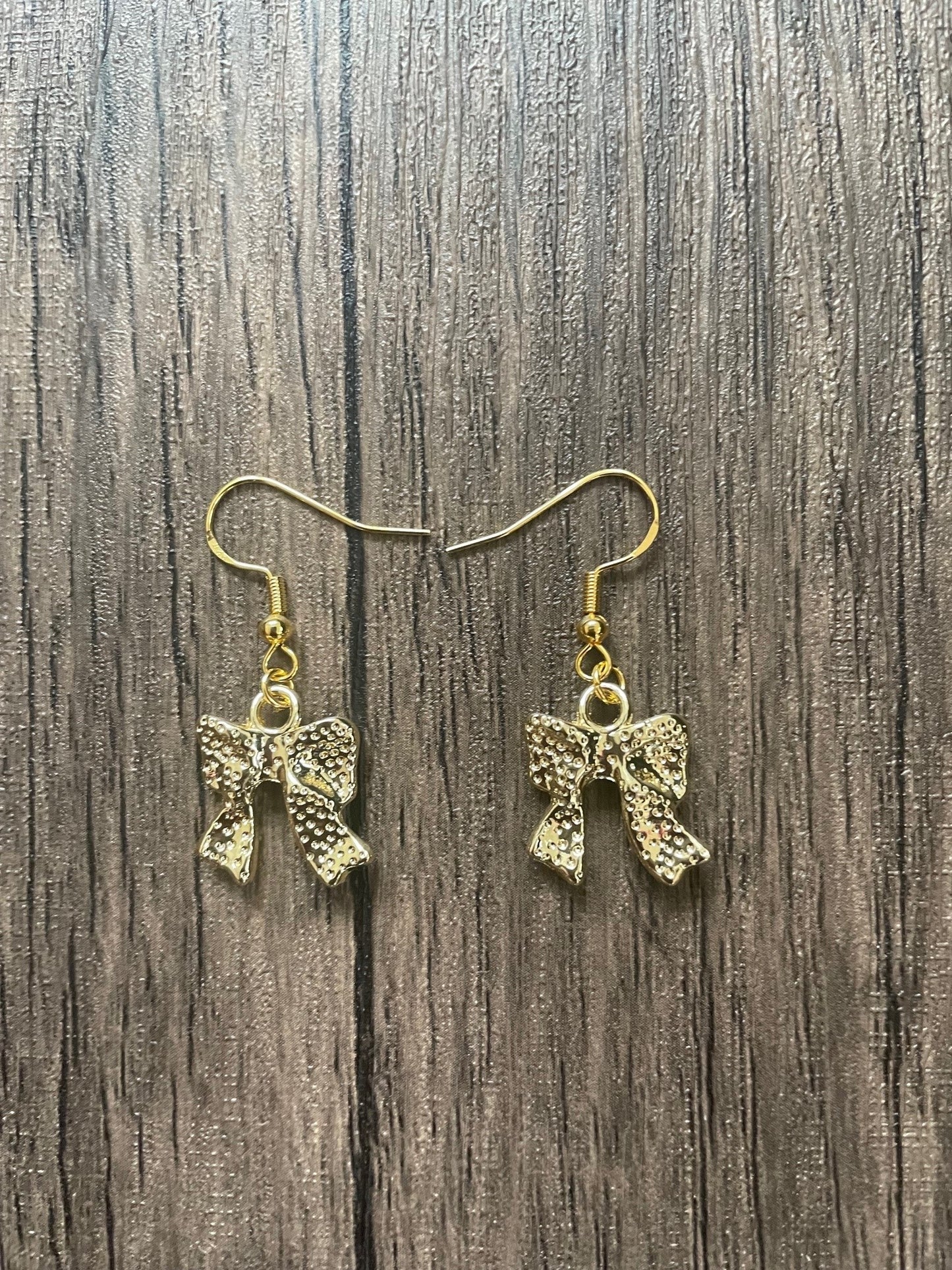 Love Bows Small Gold Charm Earrings