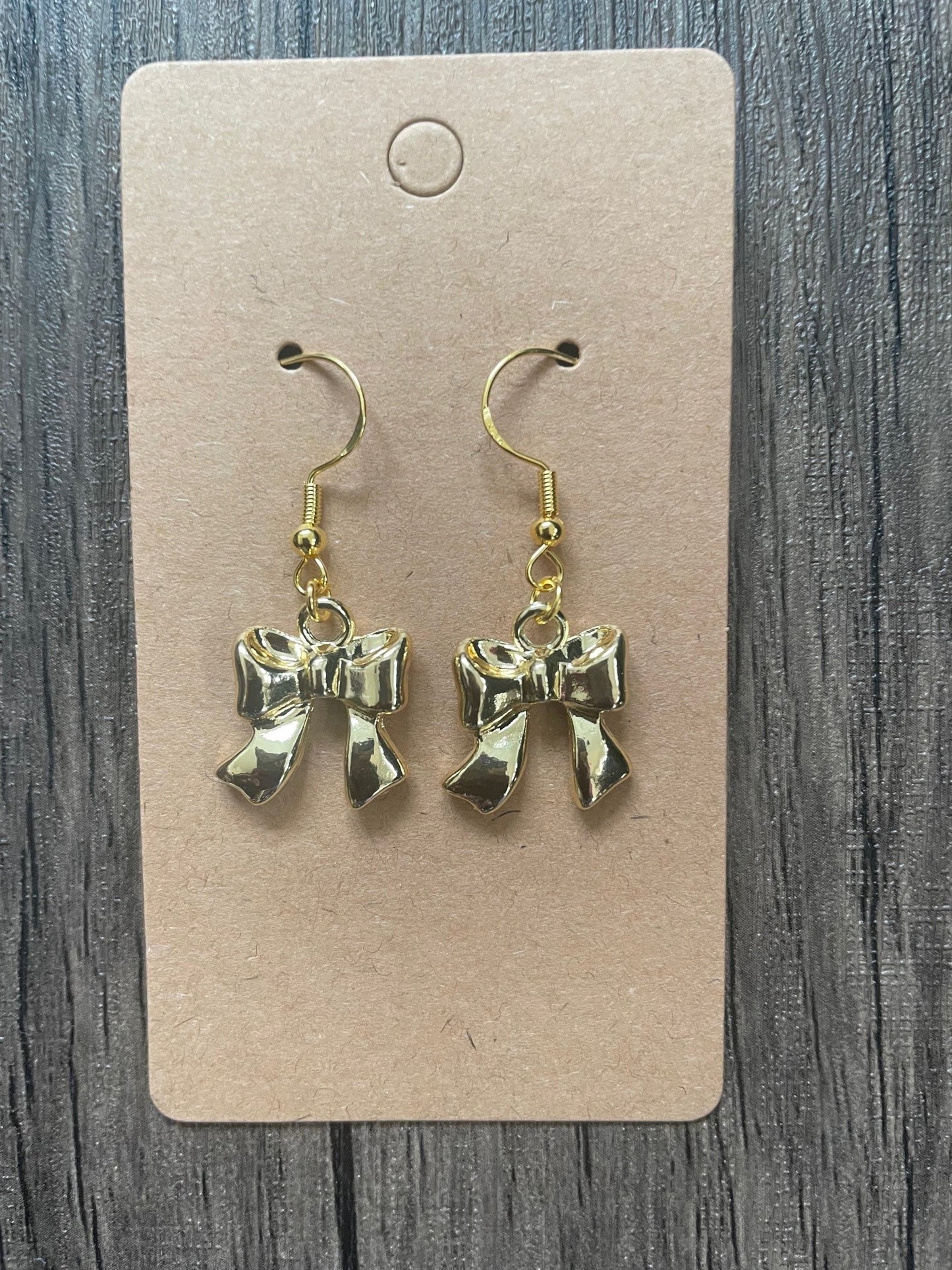 Love Bows Small Gold Charm Earrings