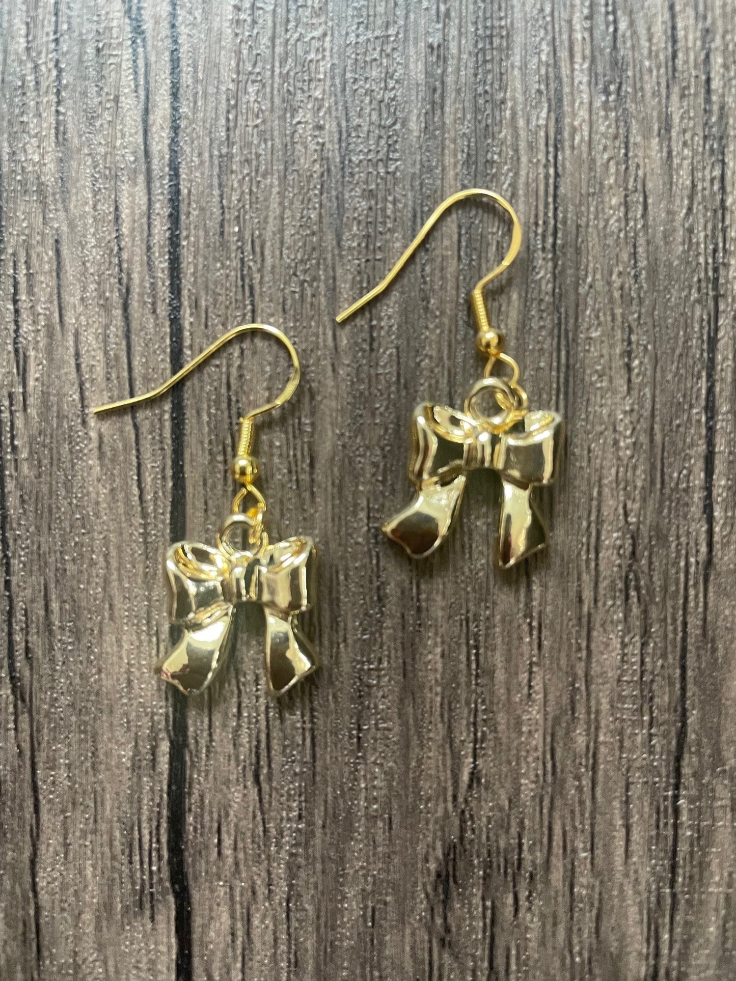 Love Bows Small Gold Charm Earrings