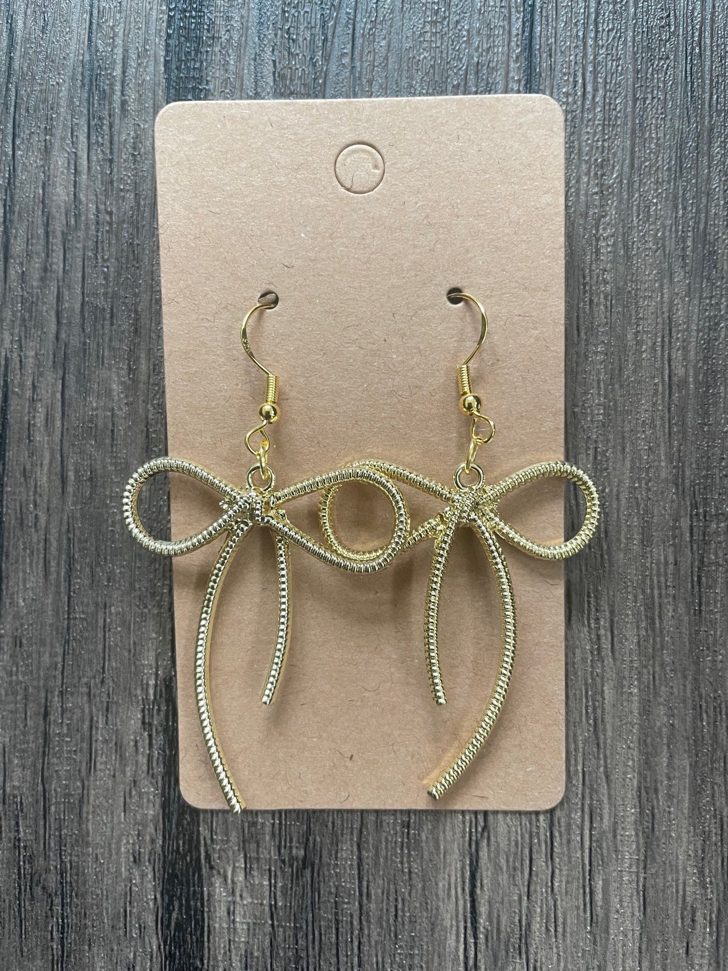 Love Bows Large Gold Charm Earrings