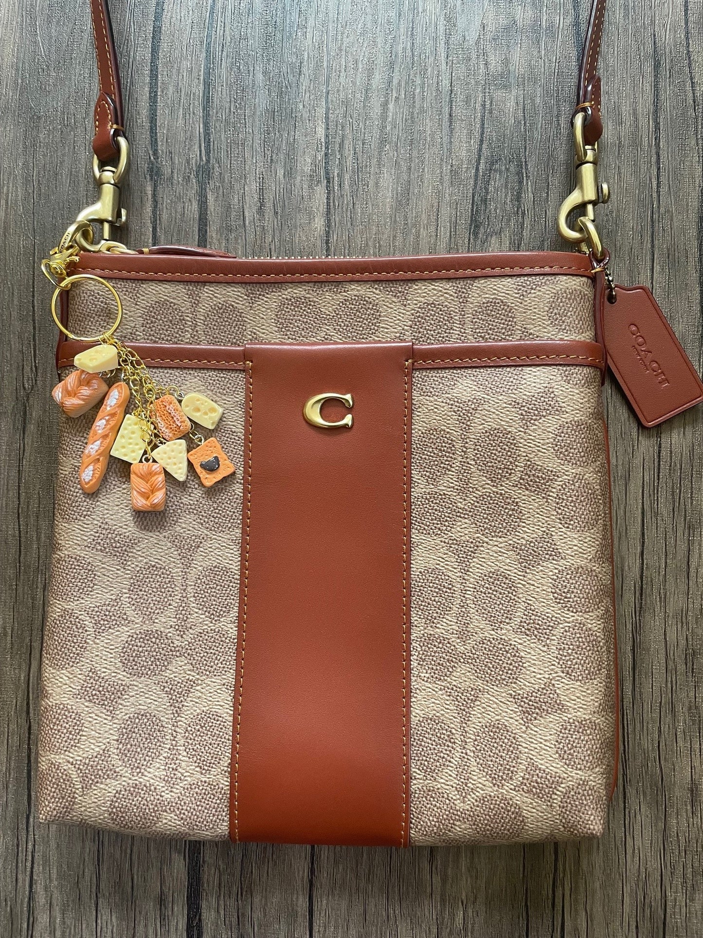 Love Cheese Gold Bag Charm