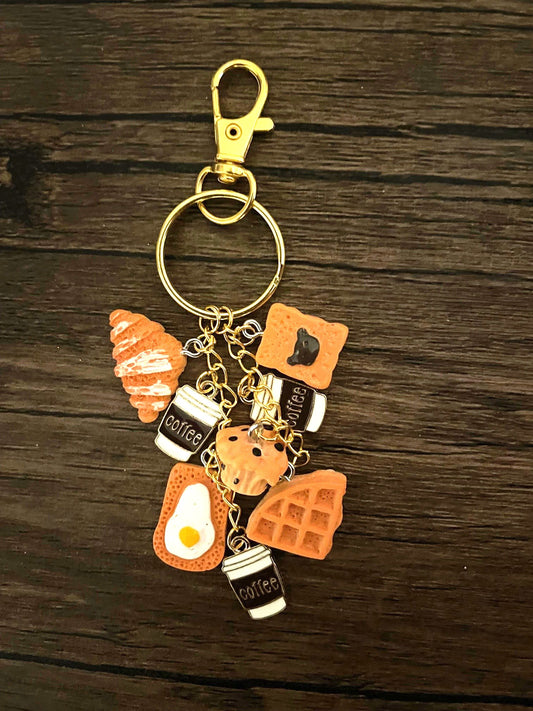 Love Breakfast Gold Bag Charm