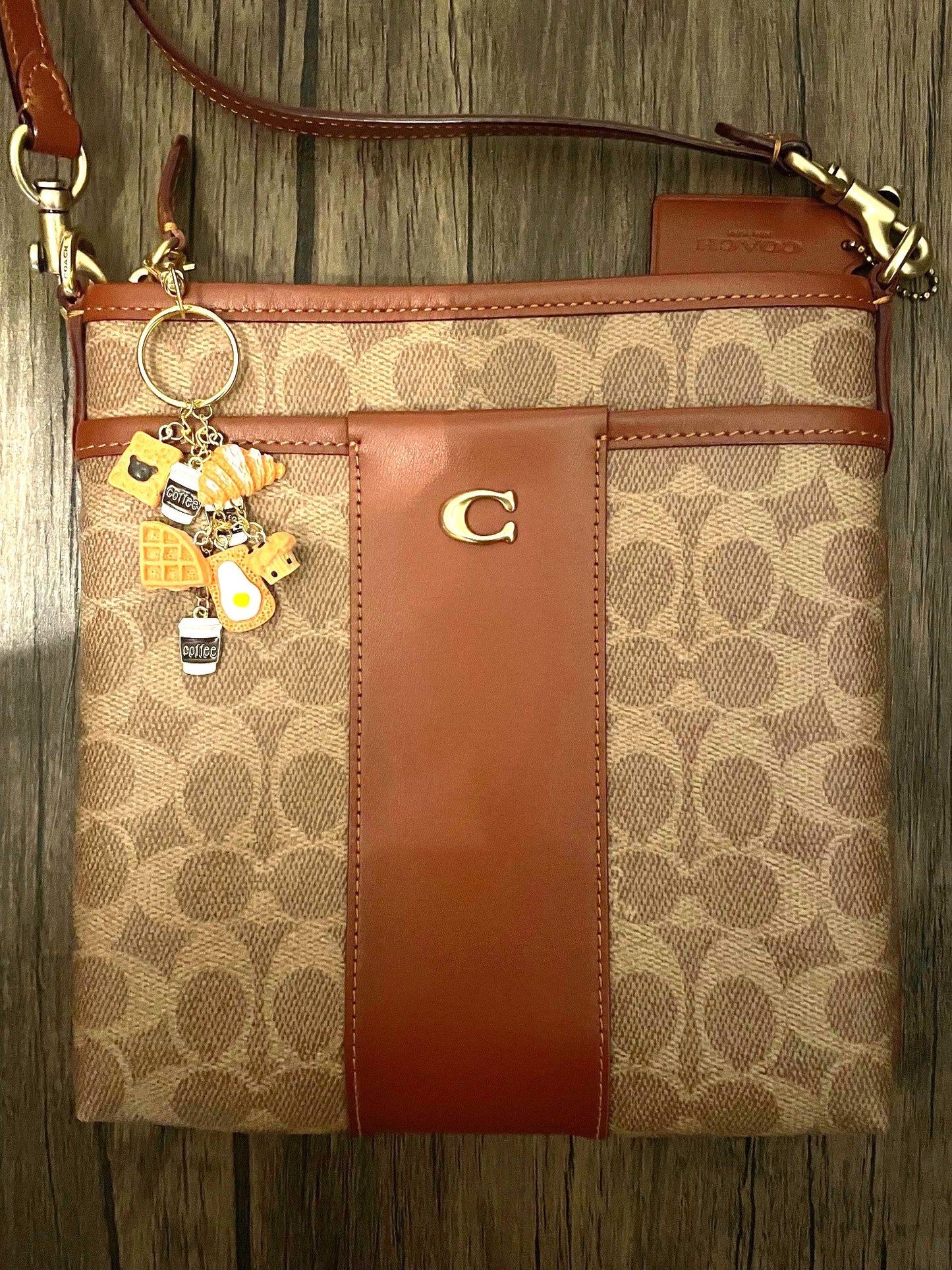 Love Breakfast Gold Bag Charm