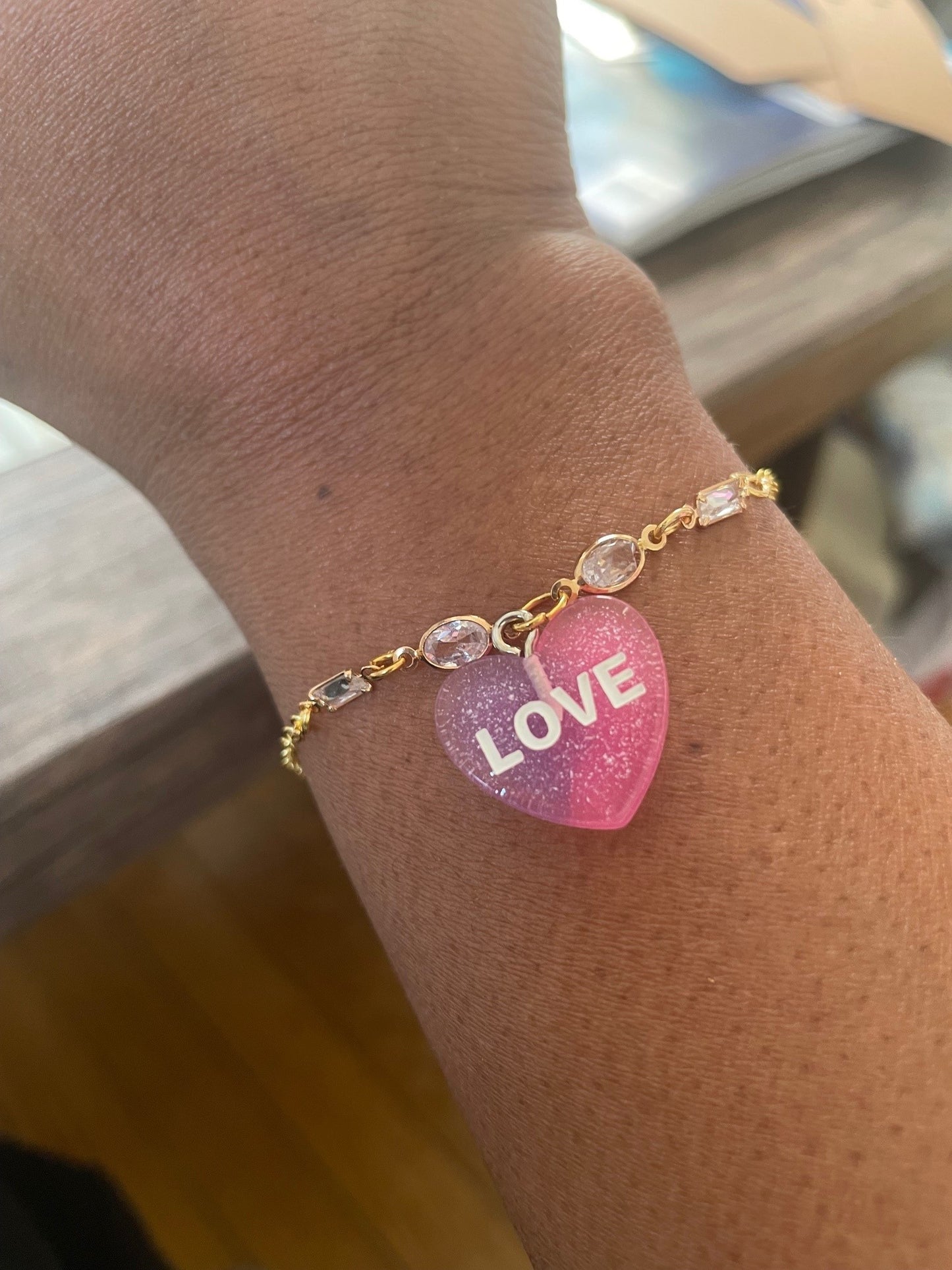 Love Candy LOVE Sweethearts Charm Bracelet