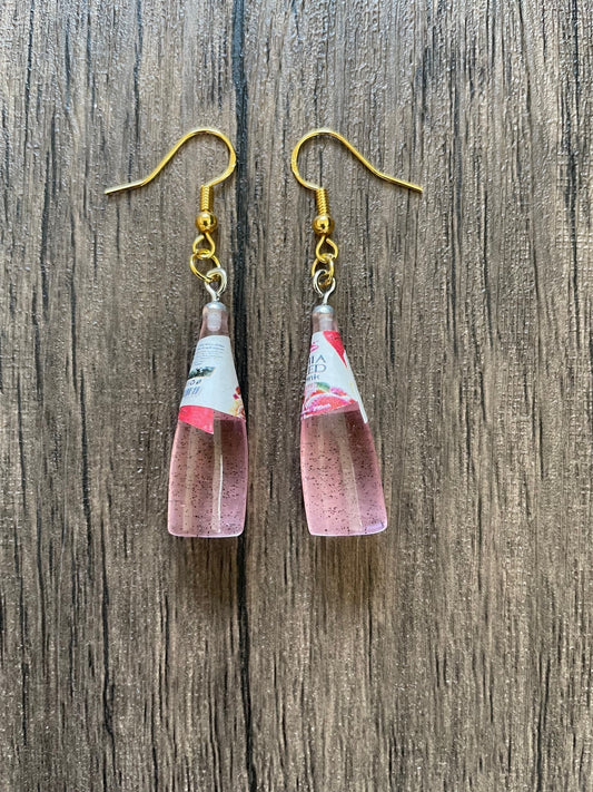 Love Chia Seeds Pink Bottle Earrings