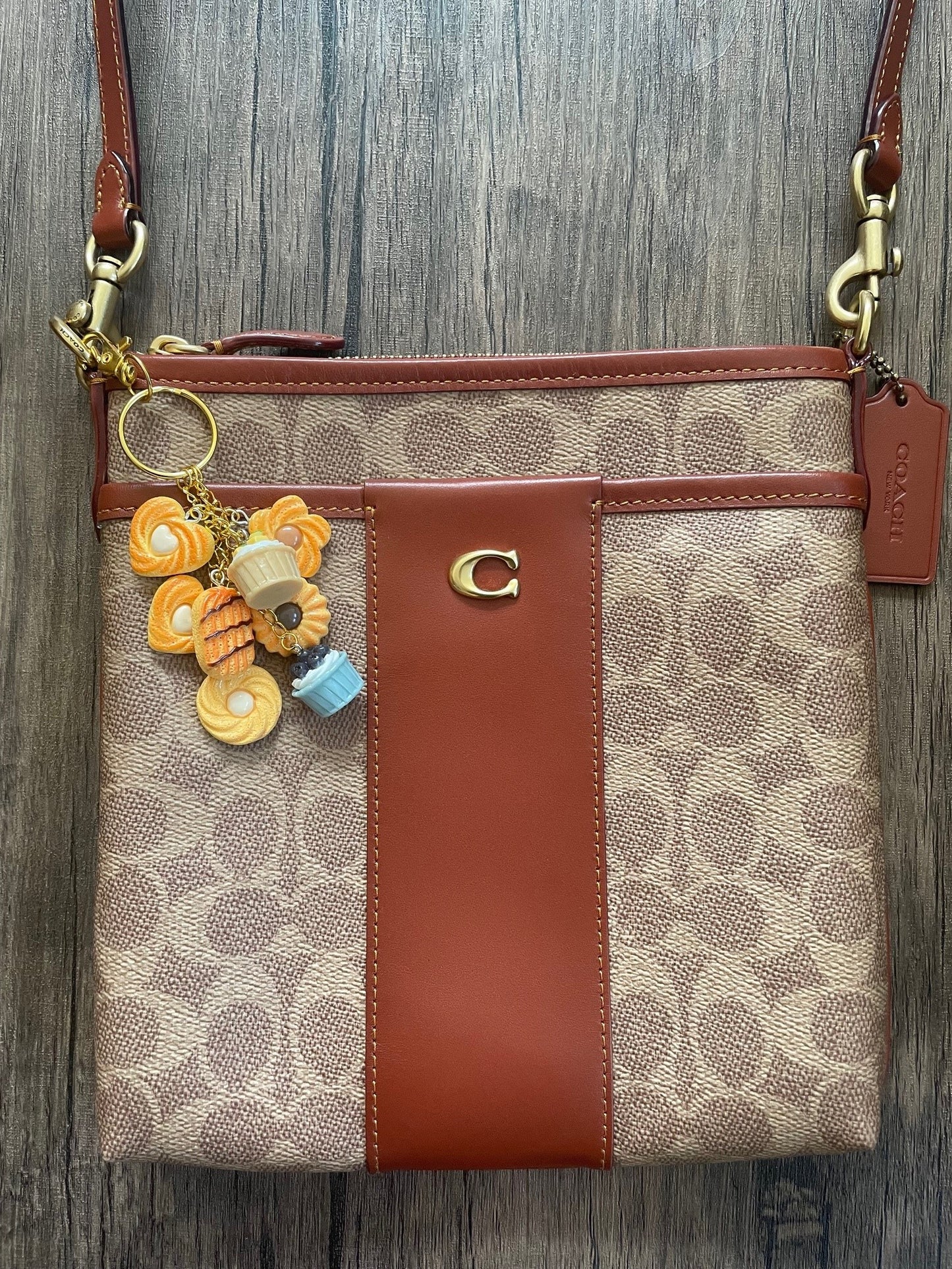 Love Desserts Cookies and Cupcakes Gold Bag Charm