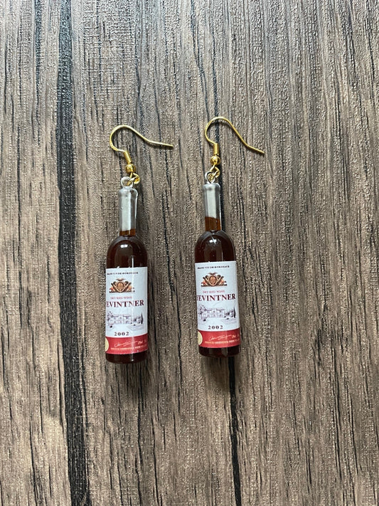 Love Wine Bottle Charm Earrings