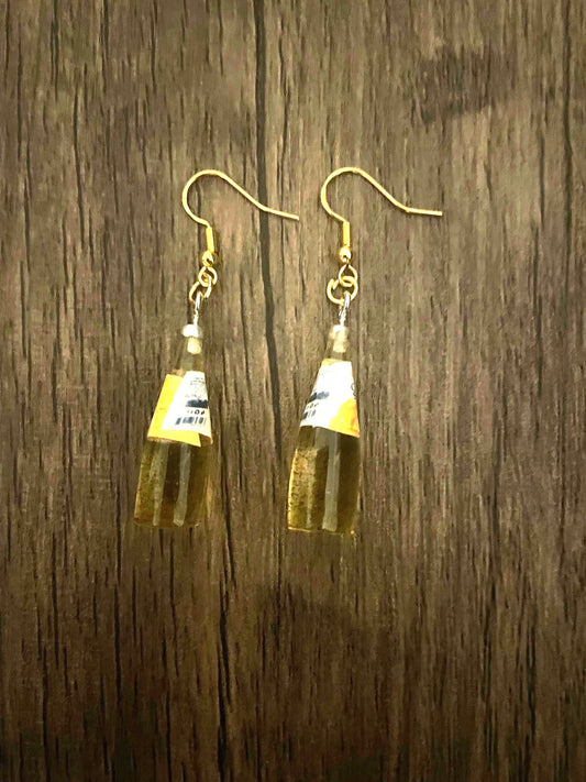 Love Chia Seeds Yellow Bottle Earrings