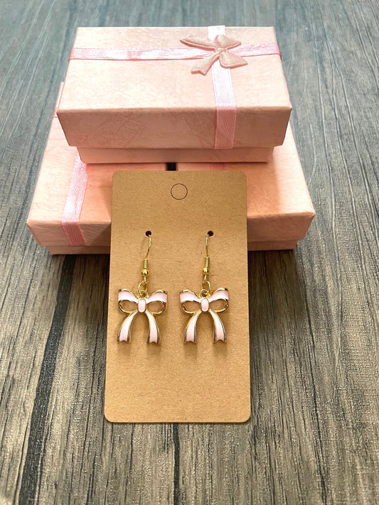 Pink Bow Earrings