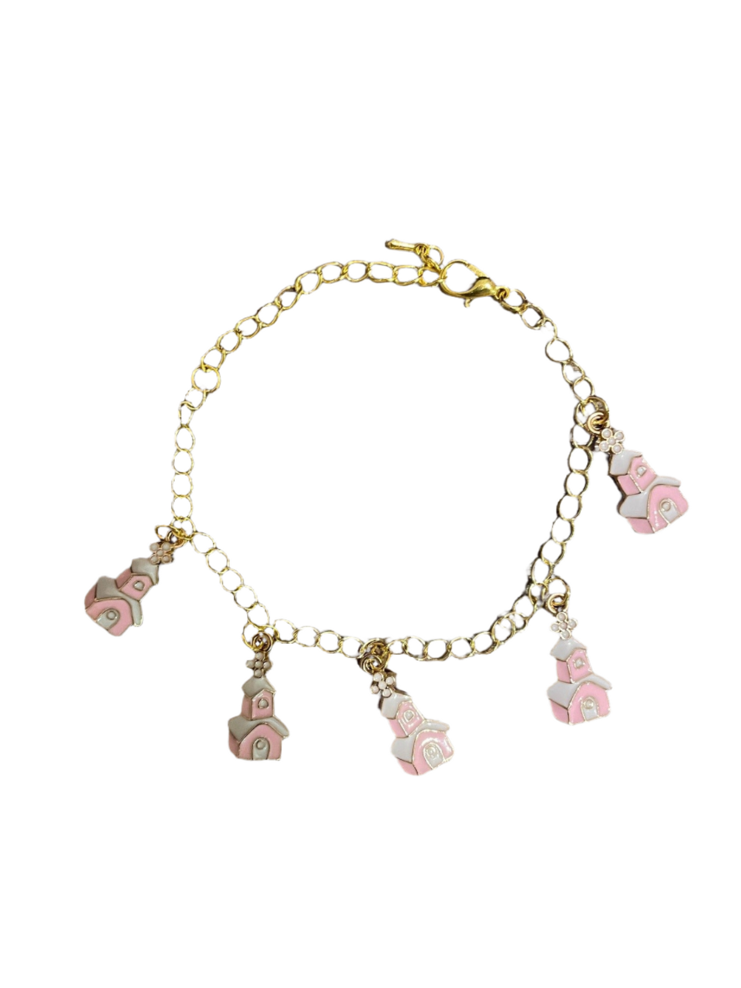 Pink Church Charm Bracelet