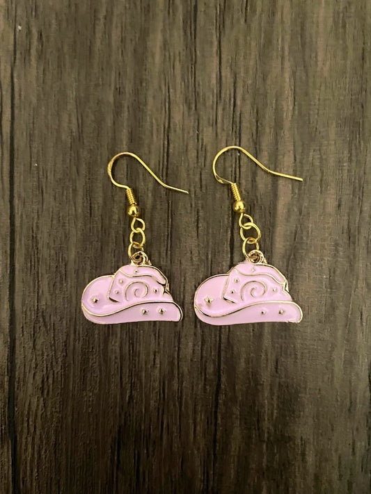 Pink Cowboy Hat Earrings