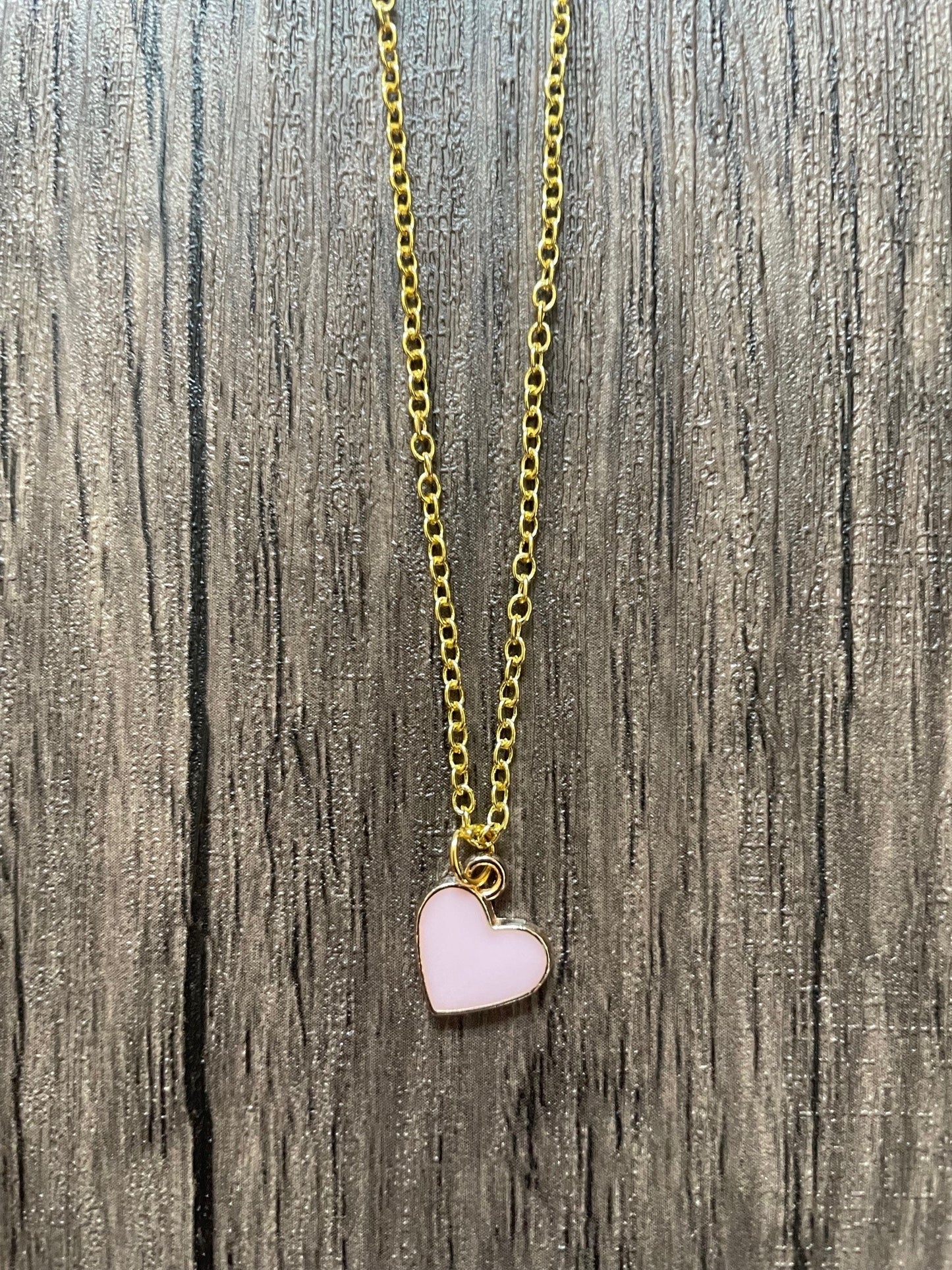 Pink Heart Charm Necklace