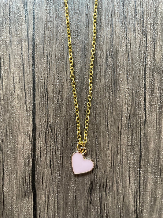 Pink Heart Charm Necklace
