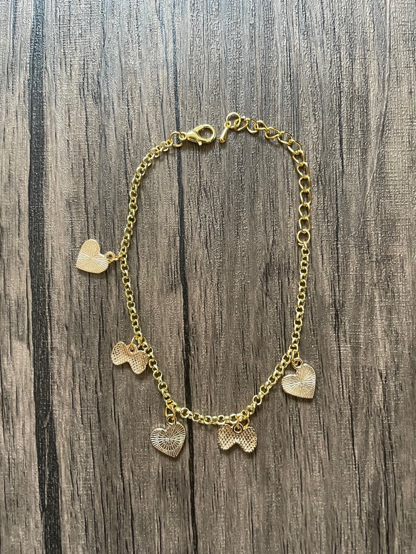 Pink Heart and Mini Bow Charm Bracelet